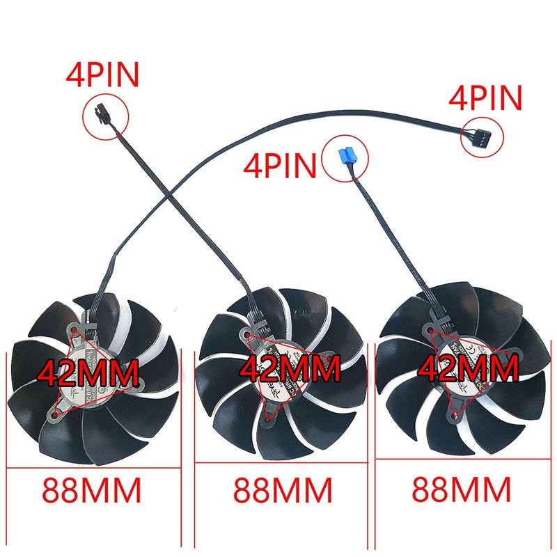 LTANDBR 87MM PLD09220S12H RTX3080 RTX3070 Graphics Card Fan Replacement for EVGA GeForce RTX 3070 3080 TI 3090 FTW3 Cooler Fan (Black B-Fan) - Image 5